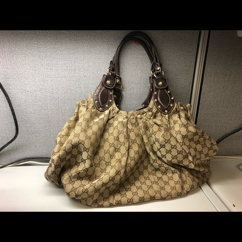 100%Auth Gucci Signature GG Canvas Pelham Shldrbag
